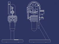 Blueprints of Miniature Vertical Stirling Engine